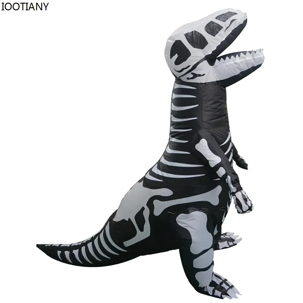 Disfraz inflable de dinosaurio para niños y adultos, traje de esqueleto de Tiranosaurio Rex, ideal para Halloween, Carnaval y fiesta de cumpleaños, novedad