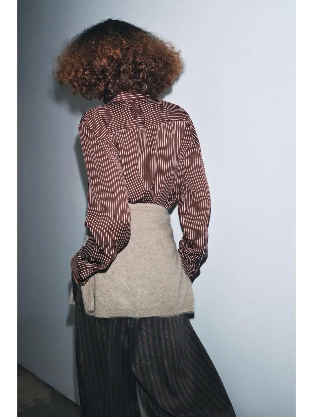 Faionable Casual a righe lunghe Sve orlo asimmetrico irt Collezione autunno inverno taglio dritto da donna traspirante e confortevole