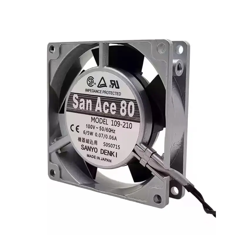 ventilateur-de-refroidissement-d'onduleur-japonais-original-pour-sanyo-denki-san-ace-80-109-210-ac-100v-6w-8038-80mm-8cm-avec-cadre-en-aluminium-et-double-roulement-a-billes