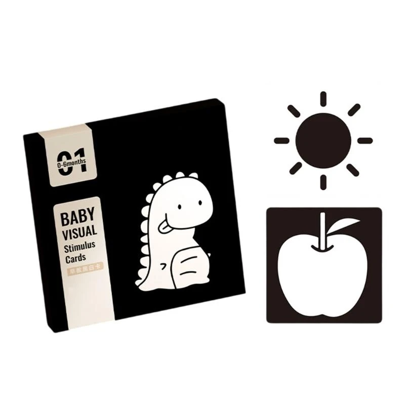 High Contrast Baby Card for Newborn Visual Stimulation Black and White