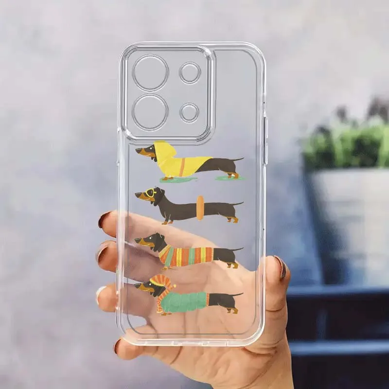 

Creative Running Puppy Print Phone Case For Xiaomi Redmi 10 11 K30 K40 K50 K60 K70 Pro Prime Plus Ultra Zoom 5G TPU Transparent