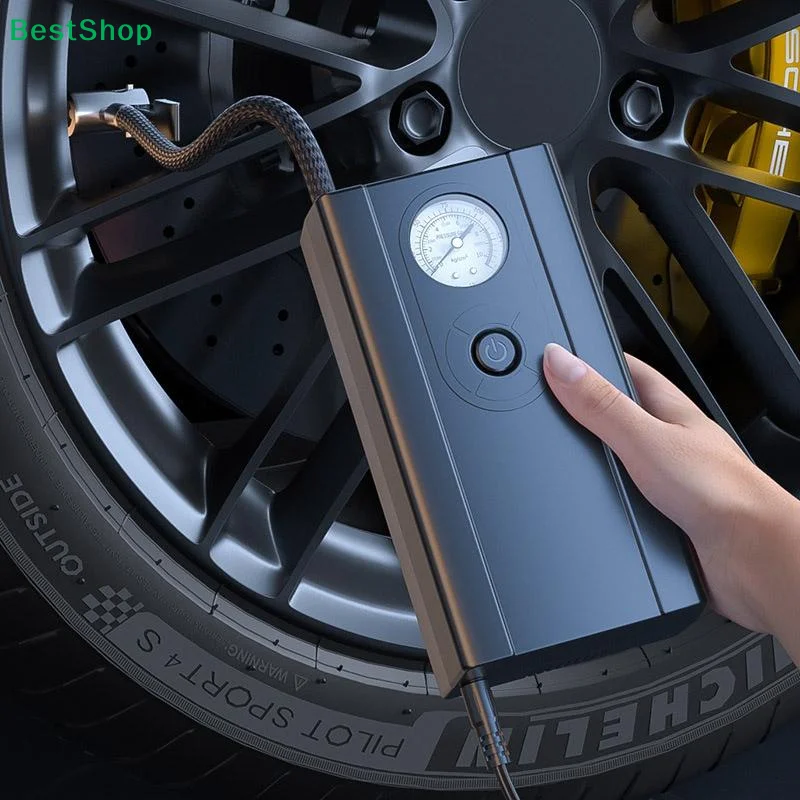 ST-9622 Cordless Air Pump Pointer Style Digital Display Automatic Air Inflator With Emergency Light DC12V