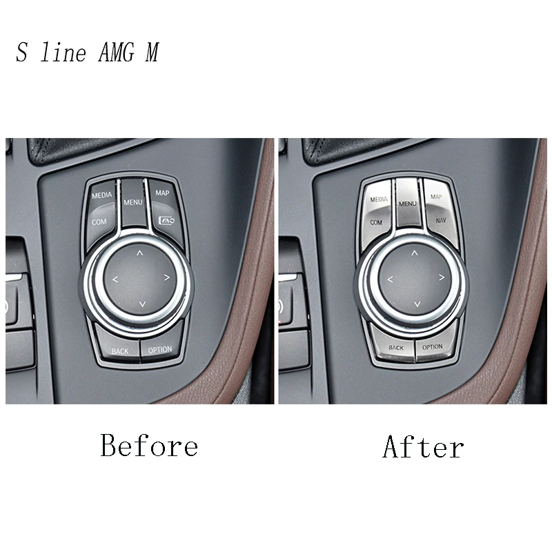 Car Styling Interior Multimedia Knob Menu Button switch Cover Sticker For BMW X1 F48 X2 F39 2020-2022 Auto Interior Accessories