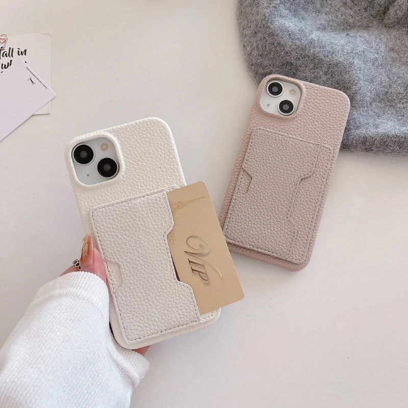 Luxus Einfarbig Links Rechts Brieftasche Karte Slot Harte PC Telefon Fall Für iPhone 16 Pro Max E 14 11 12 13 15 Pro Max Mini Zurück Abdeckung
