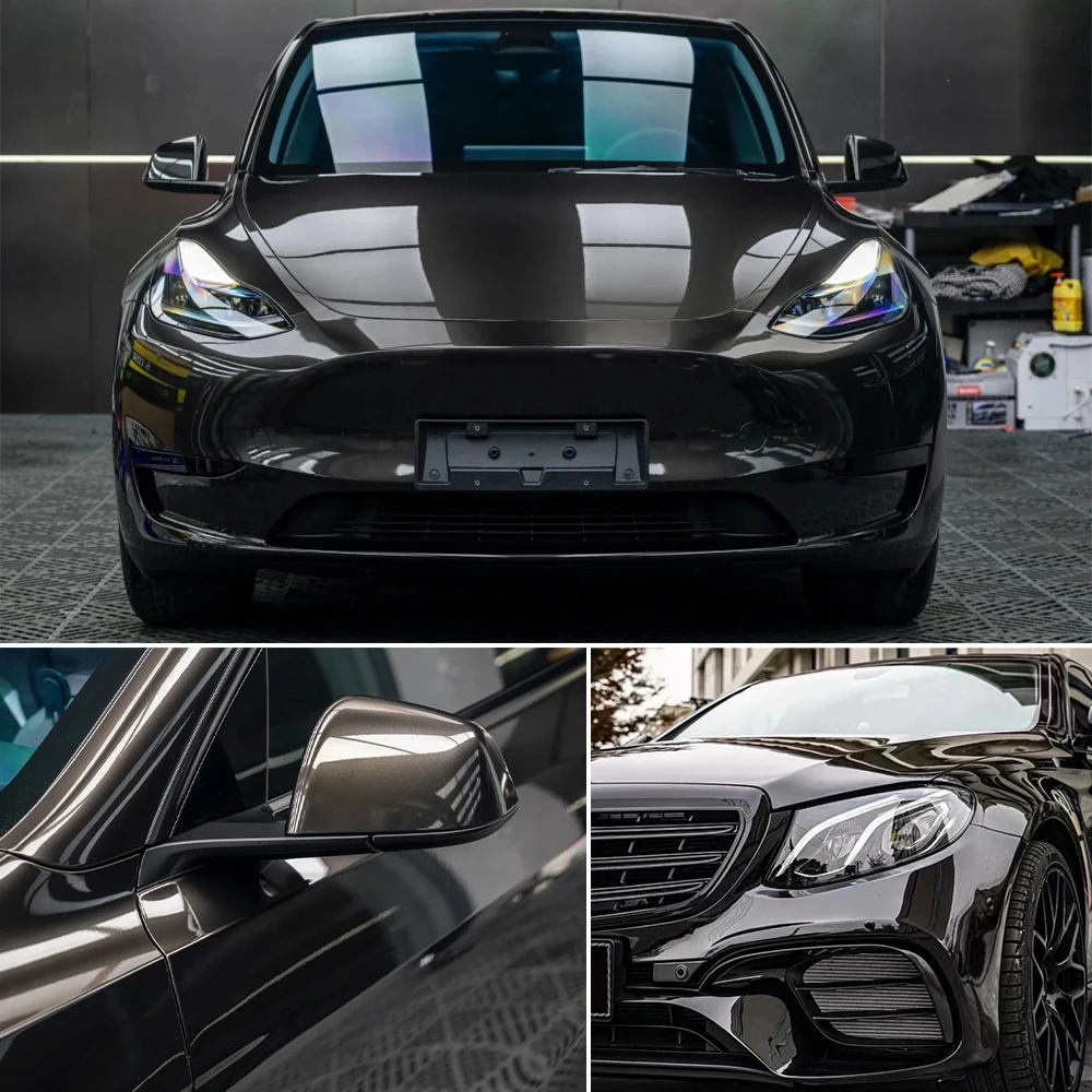 

Car Vinyl Film PET Liquid Metal Black Auto Wrap Decal With Air Release Technology Motorcycle Car Modification Decor Aceessories