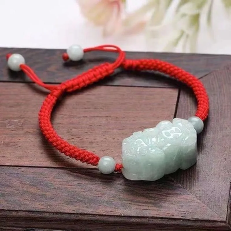 Natural Jadeite A-grade Pixiu Bracelet for Men Women, High-end Jewelry and Jade Gift view 3