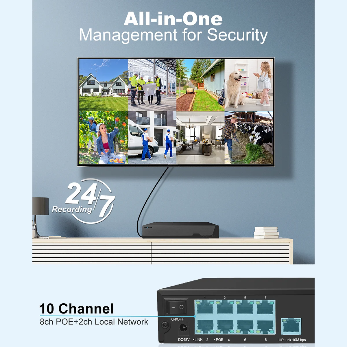 Picture 5: GENBOLT 4K PoE NVR 10CH Network Video Recorder, Supports 8MP/5MP/4MP/1080P PoE IP Camera, 24/7 CCTV Security Surveillance Record