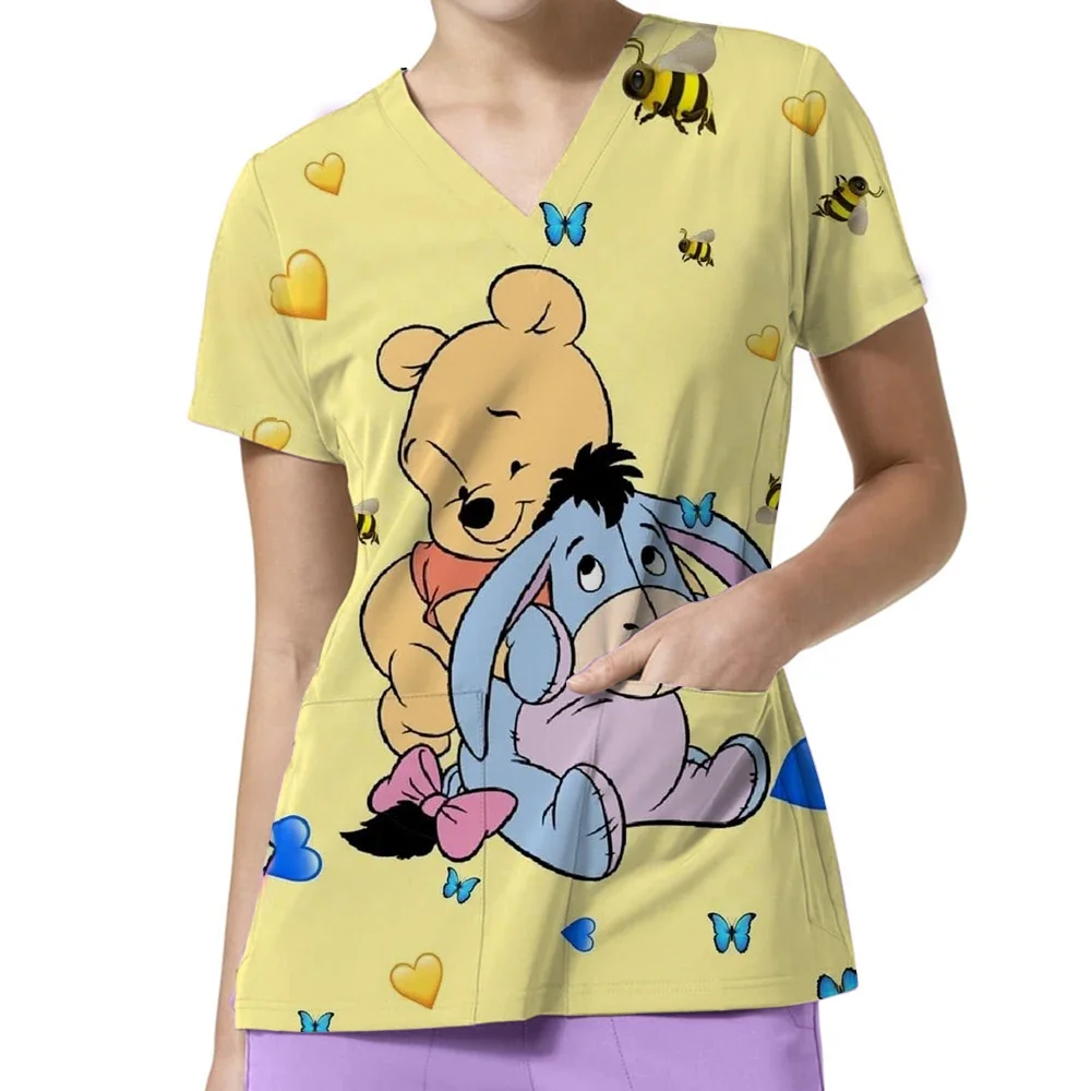 

Nurse Accessories Scrubs Women Nurse Uniform Stretchy Doctor's Disney Winnie The Pooh Uniform For Medical/Laboratory Clothing