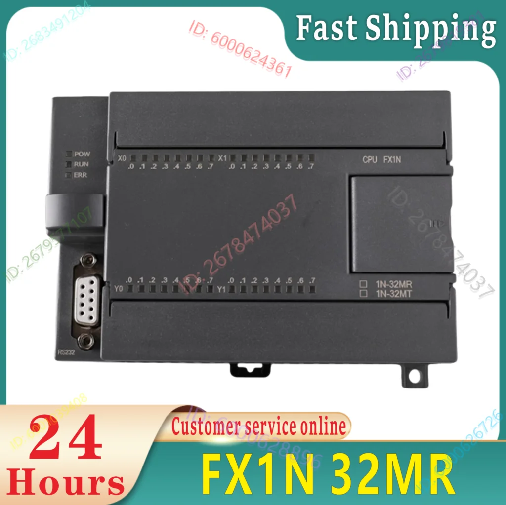 

PLC industrial control board DC24V FX1N 32MR DC24V 6W 16 input 16 output Baud 9600 support man-machine interface.