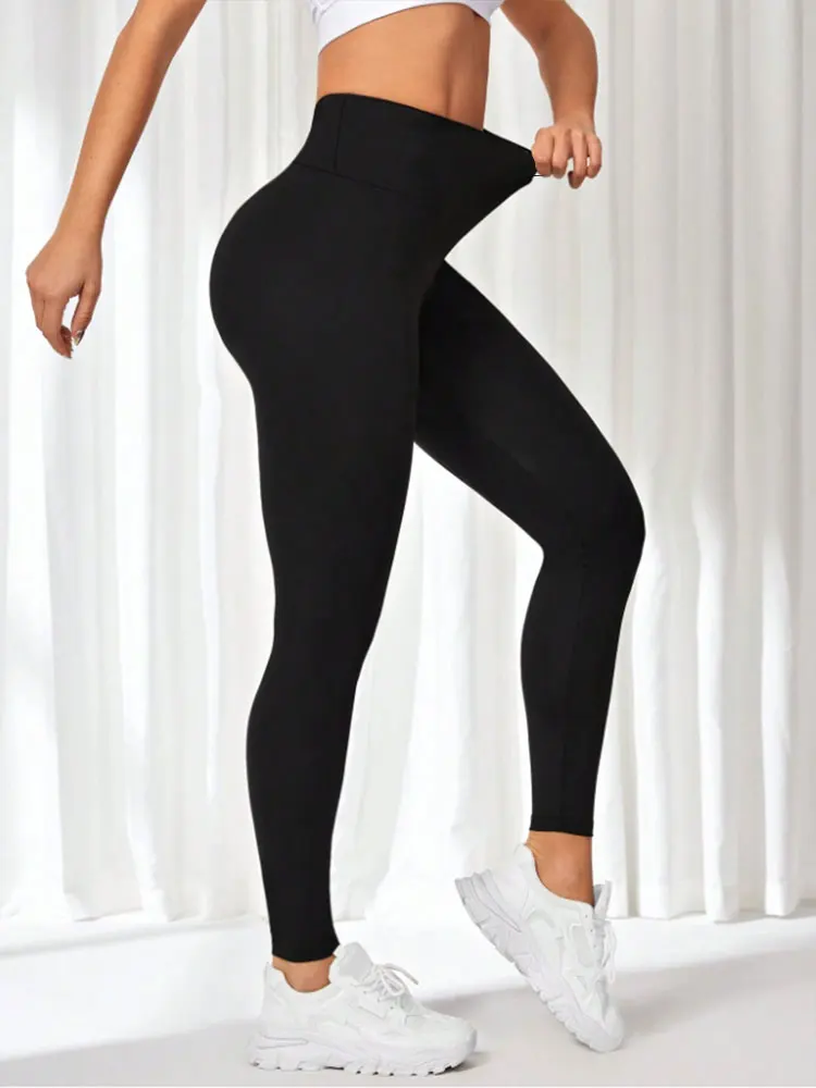 Women's Spring High-Waisted Butt-Lifting Compression Leggings, Black Non-See-Through Tummy Control Plus Size Yoga Pants & Jeans
