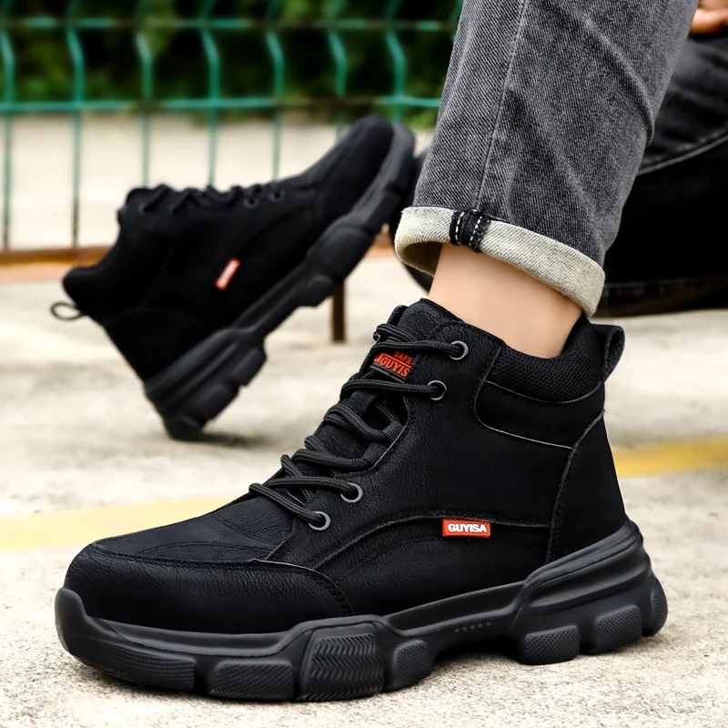 Waterproof Work Boots Safety Steel Toe Shoes Men Lightweight Work Sneakers Safety Shoes Men Protective Boots Steel Toe Shoes New