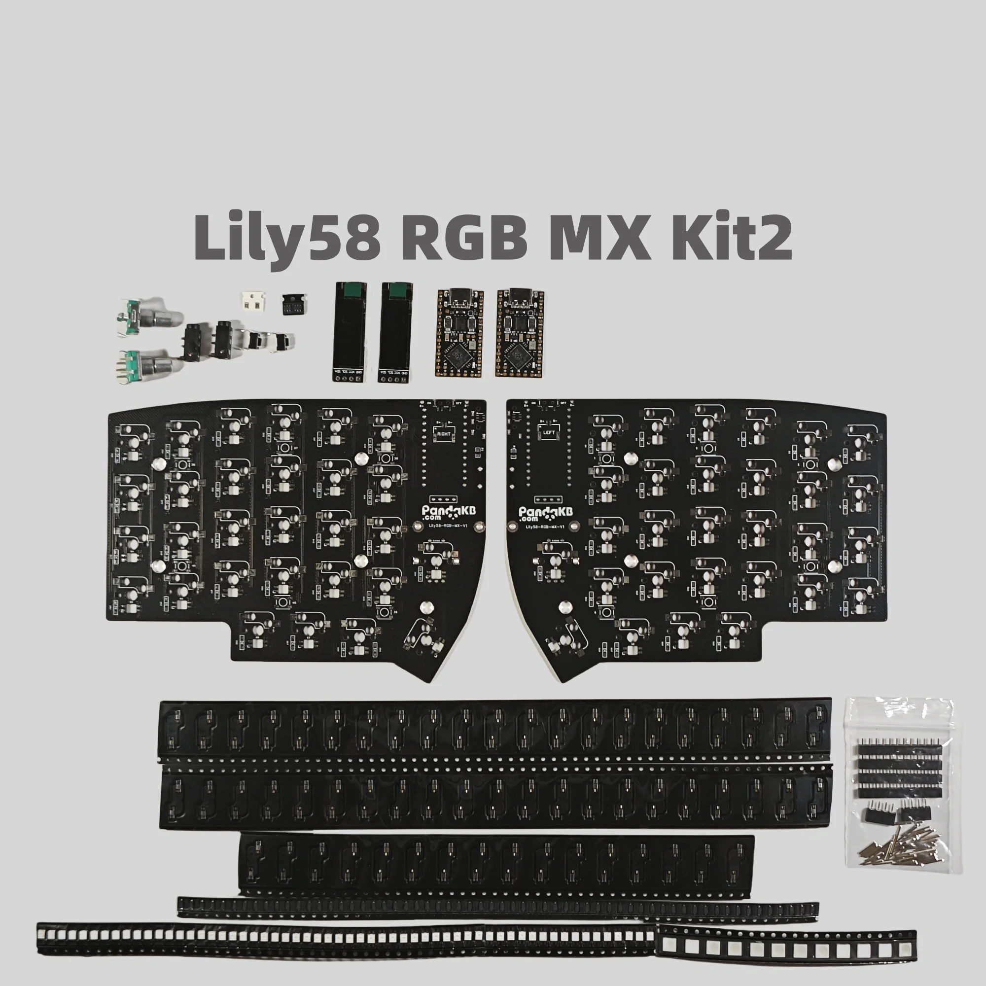 Lily58 Rgb Split Keyboard Pcb Kit  Hot-swappable Customized Wireless/wired Split Keyboard Qmk Via Key Change for Mx Keyboard