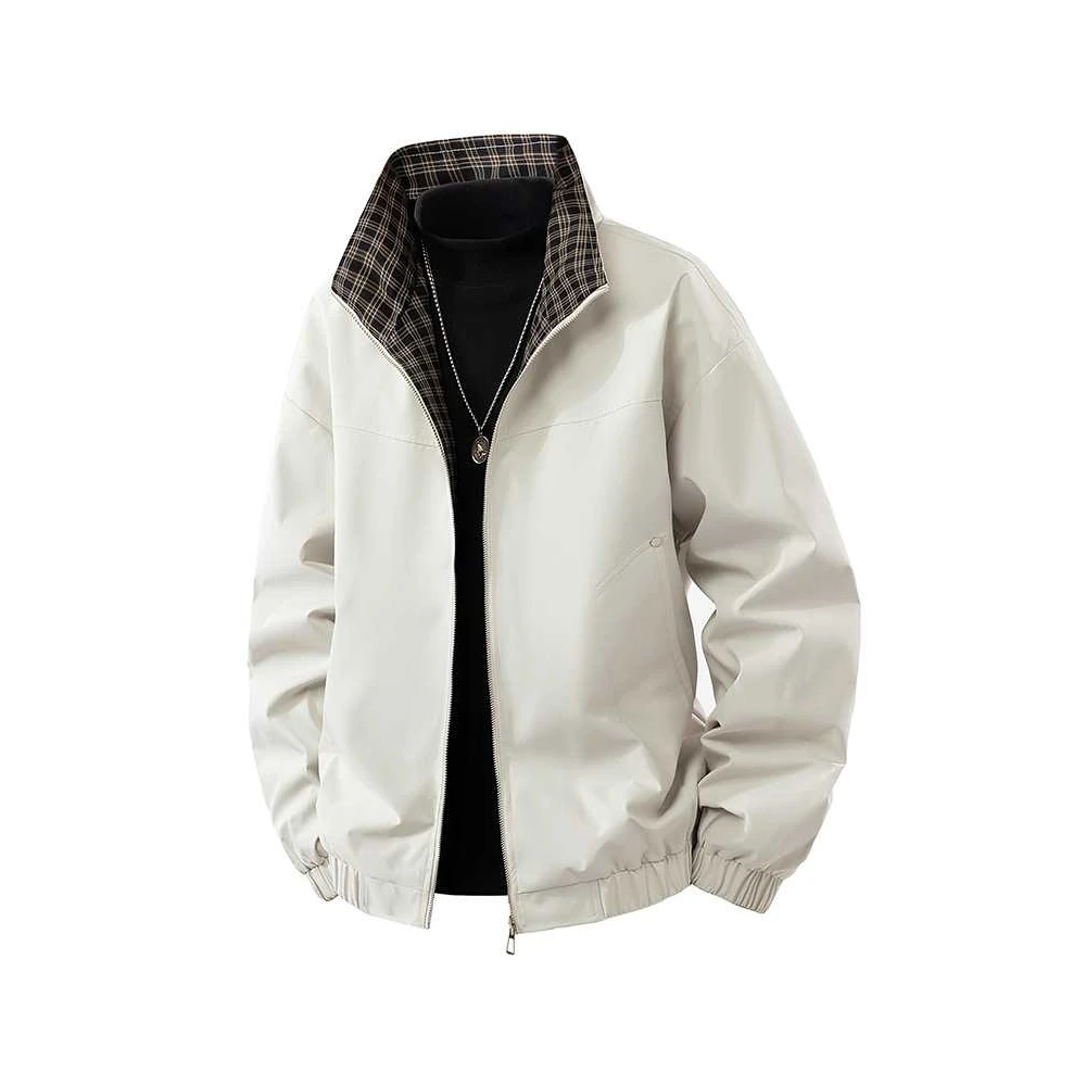 

Мужская модная свободная куртка на весну-осень, универсальная повседневная верхняя одежда, трендовая брендовая модель с длинным рукавом и декоративной молнией