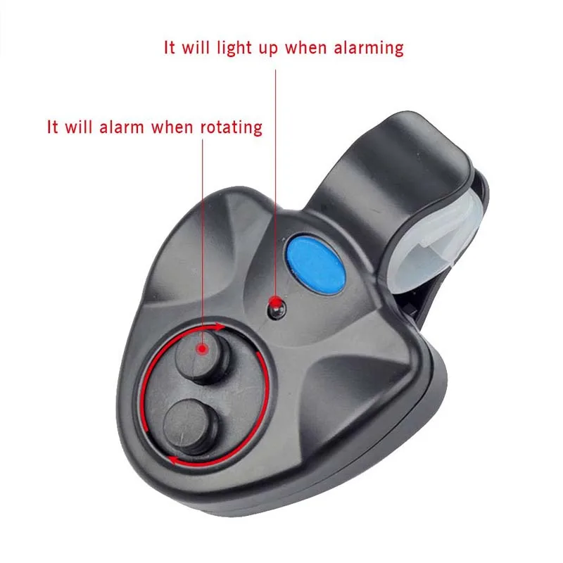 Angelrute Biss Alarm LED Anzeige Fisch Biss Ton Alarm Glocke Clip Auf Angelrute Werkzeug Tackle Empfindliche Angeln Alarm – Detail 4