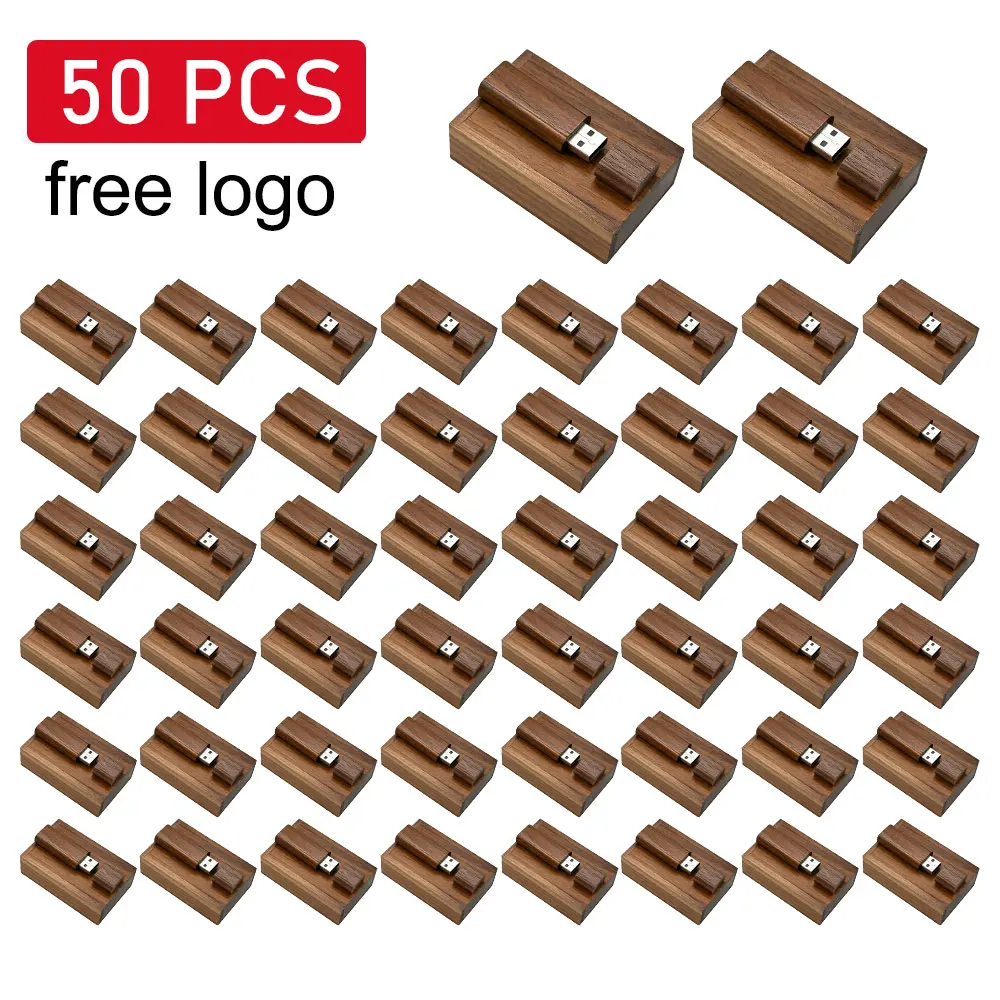 50PCS/LOT Free Order LOGO Maple Wood Pendrive 4gb 8gb 16gb 32gb 64gb USB 2.0 Flash Drive Gift pendrive Photography Gift