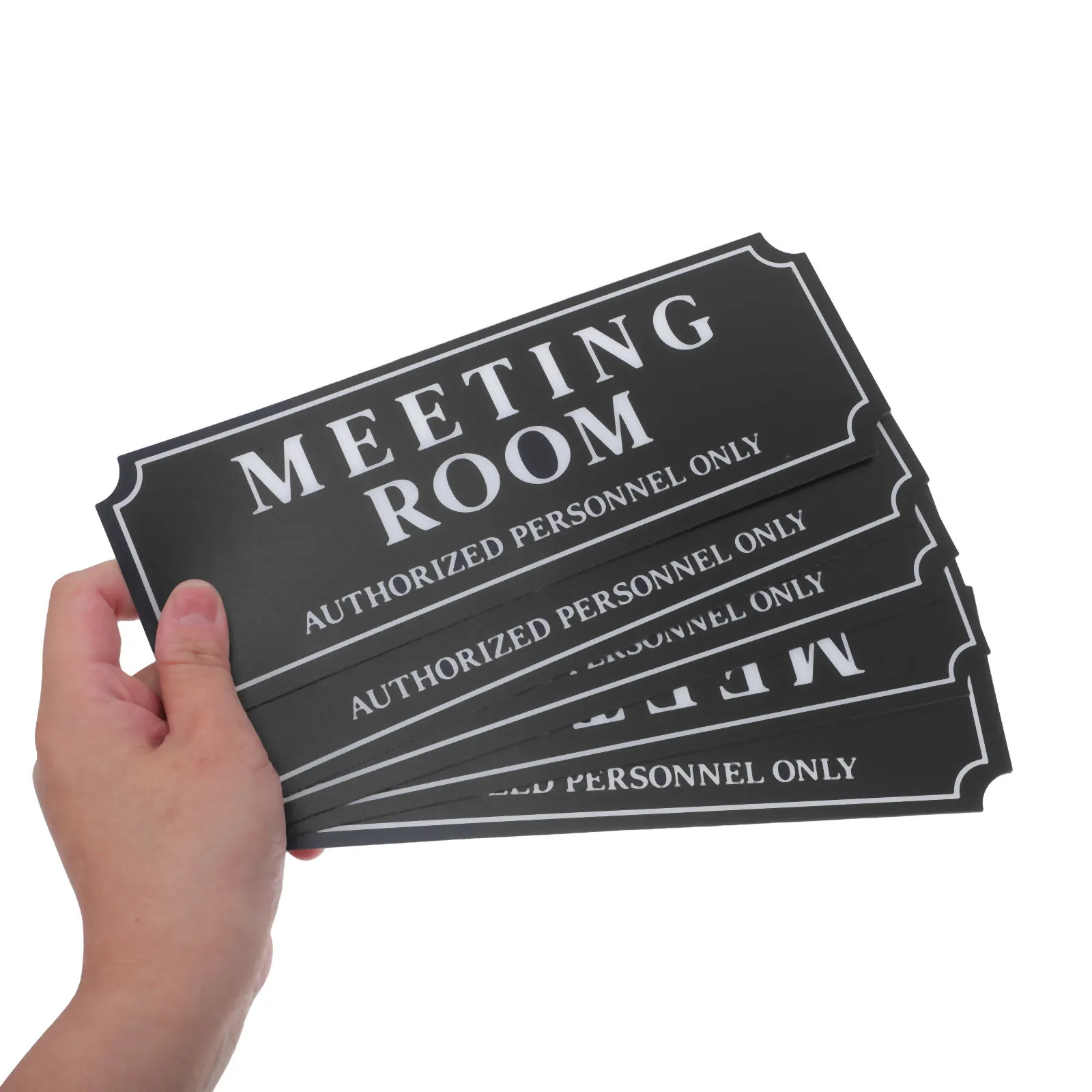 5Pcs Plastic Self-Adhesive Meeting Room Sign Waterproof Conference Door Sticker Office Door Label 9.06x3.15in Meeting Room Sign