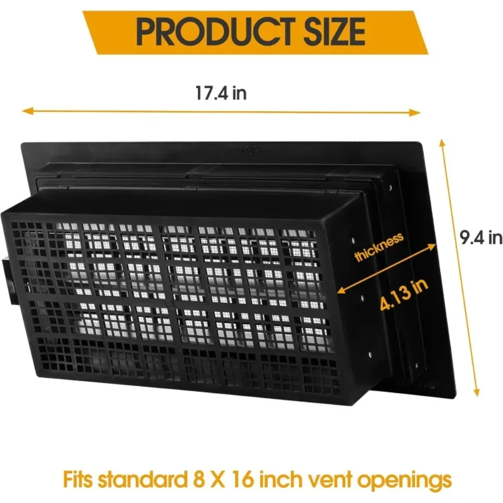 Gereedschappen en woningverbetering 10-pack 8" x 16" automatische foundationventilatie voor het ventileren van kruipruimte vervangende automatische ontluchter, zwart