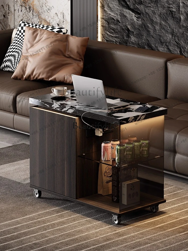 

Italian Style Movable Side Table Living Room Multifunctional Balcony Tea Cabinet