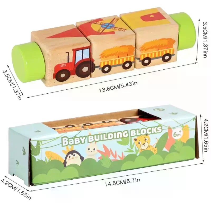 1 قطعة شكل لون الحيوان الإدراك اللعب ثلاثية الأبعاد خشبية بازل قطع الدورية لغز اللبنات طفل التعليم المبكر لعبة