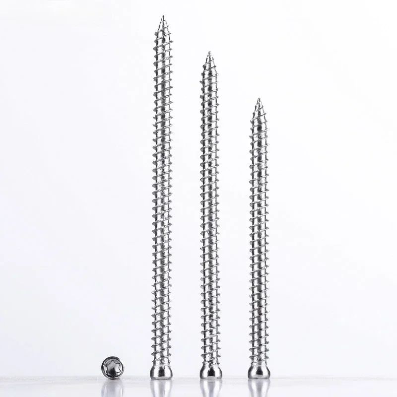 20 Uds. Clavos de Acero Inoxidable 410 con Ranura en Forma Flor de Ciruelo, Cabeza Pequeña, para Instalación Puertas y Ven