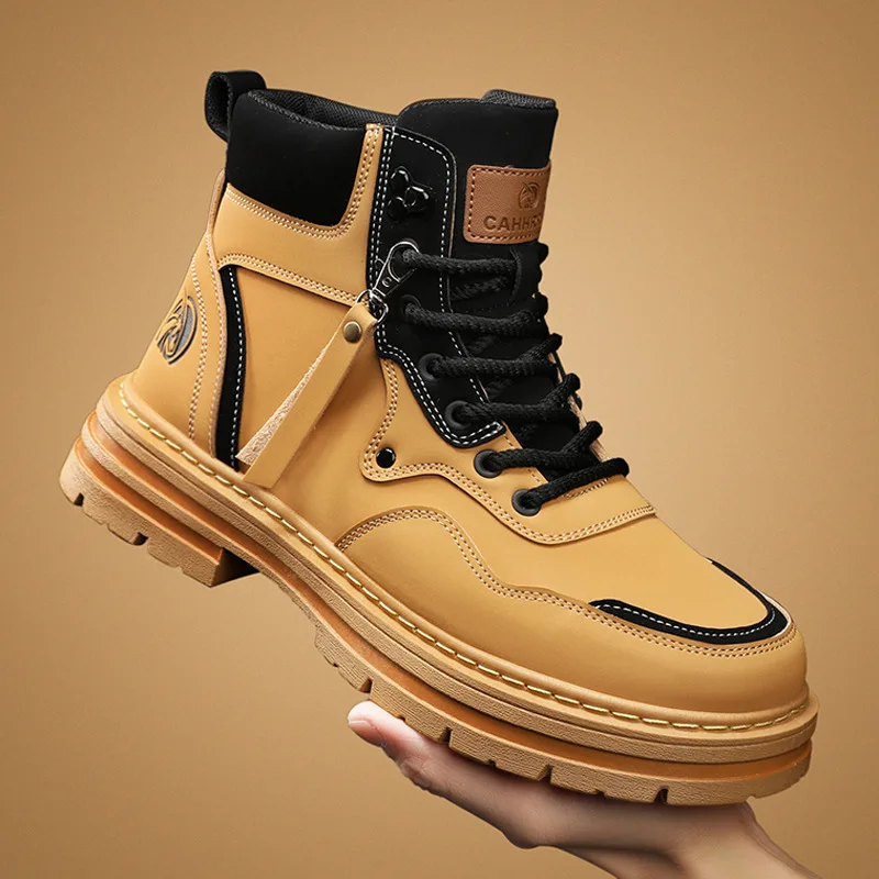 

Outdoor Men's Hiking Boots Retro Mens Casual Shoes 2025 New Comfortable Wear-resistant Men Work Boots Zapatos Para Hombre