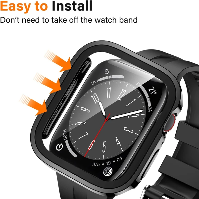 Custodia per Apple Watch 45mm 44mm 49mm 41mm 40mm bordo dritto Custodia protettiva per schermo impermeabile iWatch Ultra 10 9 8 7 6 5 se