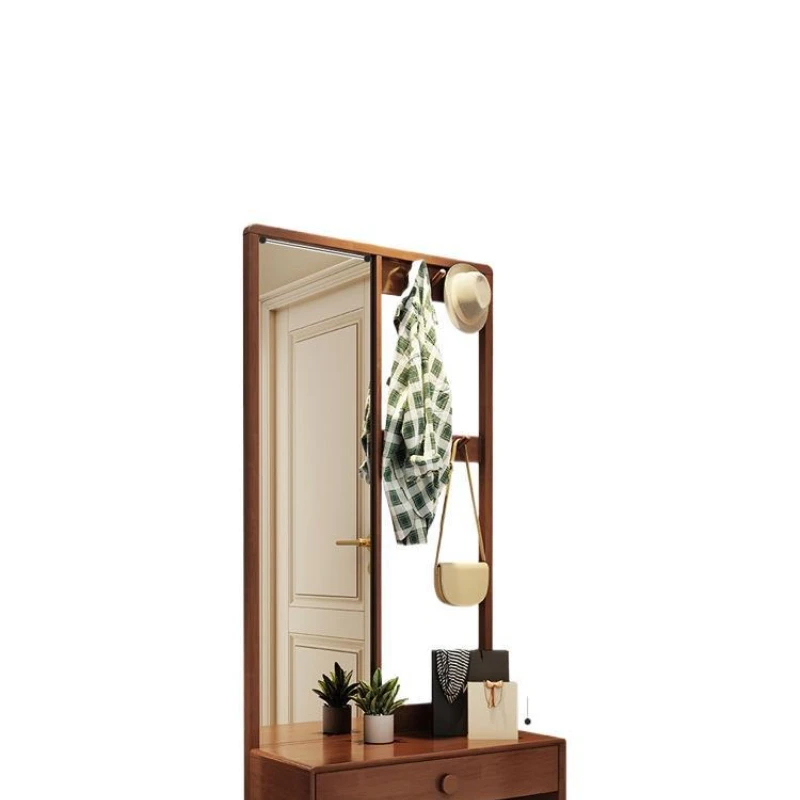 

Solid wood coat rack floor-to-ceiling door shoe change stool hanging hanger integrated entrance entrance bedroom clothes