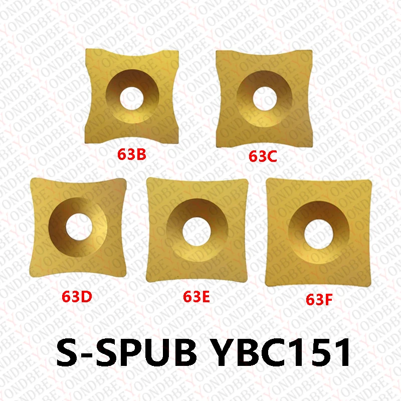 10pcs/box S-SPUB-63B S-SPUB-63C S-SPUB-63D S-SPUB-63E S-SPUB-63F YBC151 Original CNC Four-Side Steel Tube Burr Carbide Inserts