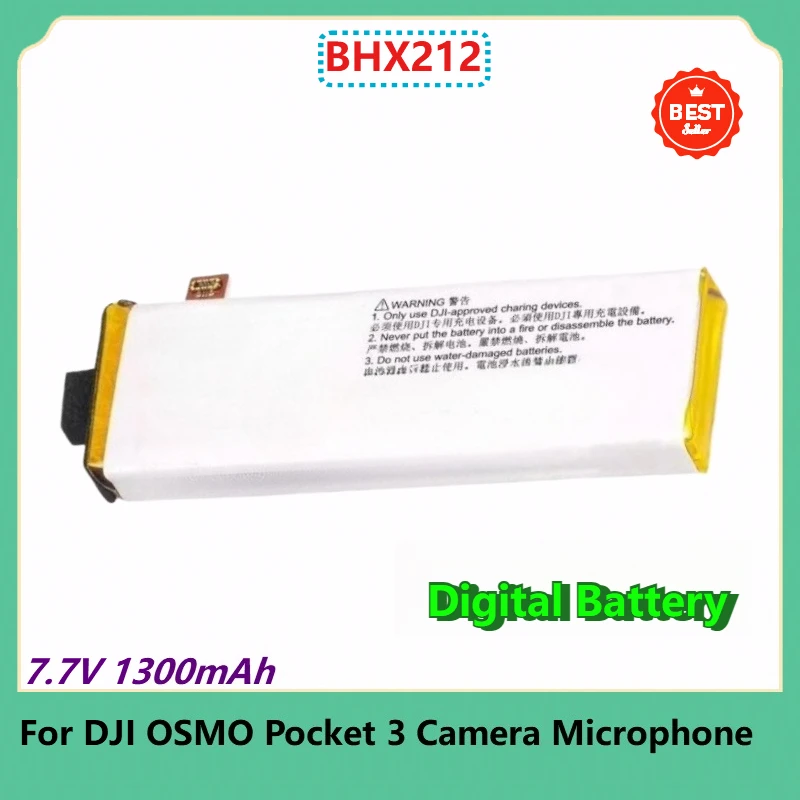 

BHX212 Replacement Digital Battery 7.7V 1300mAh for DJI OSMO Pocket 3 Camera Microphone Ithium-ion Batteries