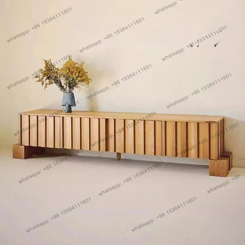 

smart home Nordic Vintage Solid Wood TV Cabinet Oak Locker Display Living Room Cabinets French Vitrina Szafki Do Salonu Bedroom