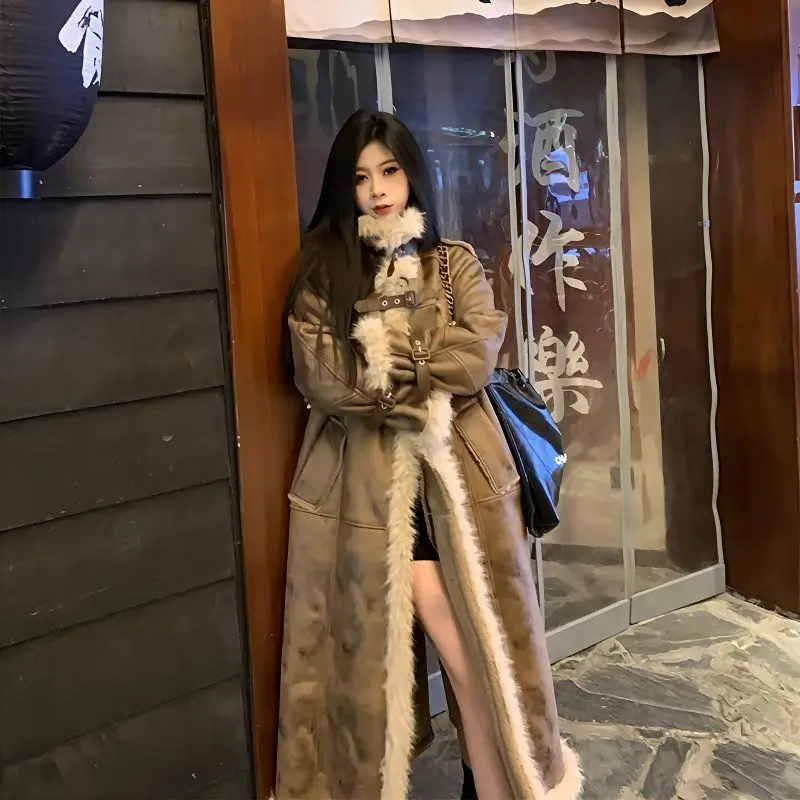 Winter Thickened Long Fur Integrated Fur Coat Women'S New Parkao Women'S Fur Lamb Woman Coat