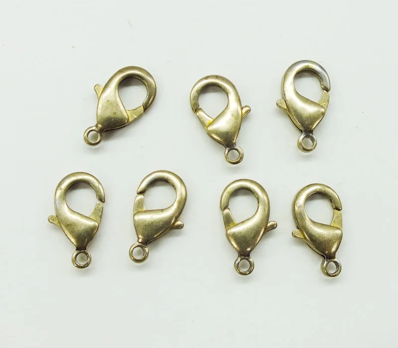 wholesale. 100PCS high quality pure brass lobster clasp 9MM  12MM 15MM 19MM 22MM 27MM