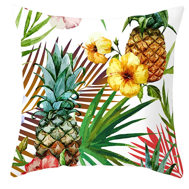 Funda de cojín con estampado de plantas tropicales para el hogar, sala de estar, decoración de sofá, almohada y funda de almohada