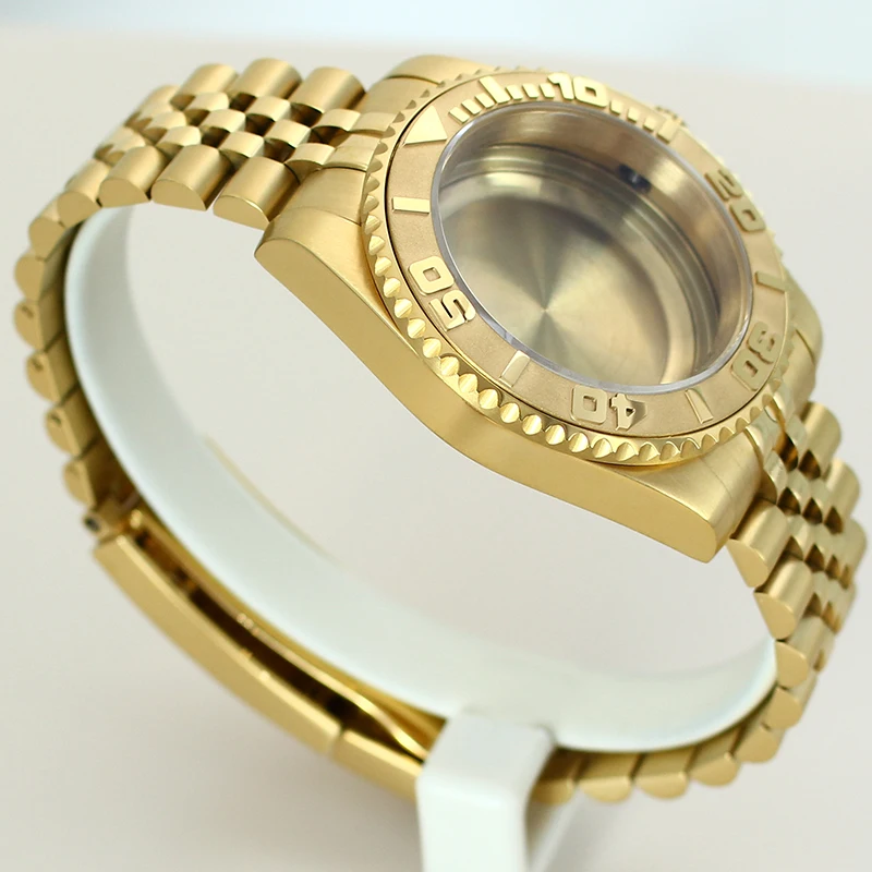 Waterproof 40mm Case Sapphire Crystal For NH35 NH36 NH34 4R36 Miyota 8215 Eta 2824 Gold Watch Case 20mm Stainless Steel Bracelet