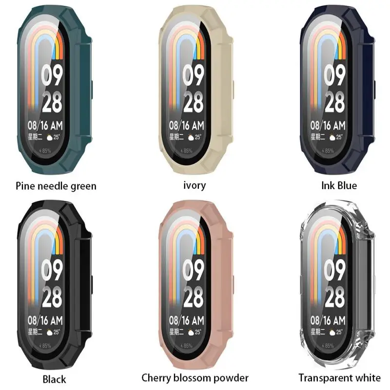 Tempered Film Integrated Case Pc Tempered Film Shell Membrane Integration Protective Shell For Miui Band8 Case Film
