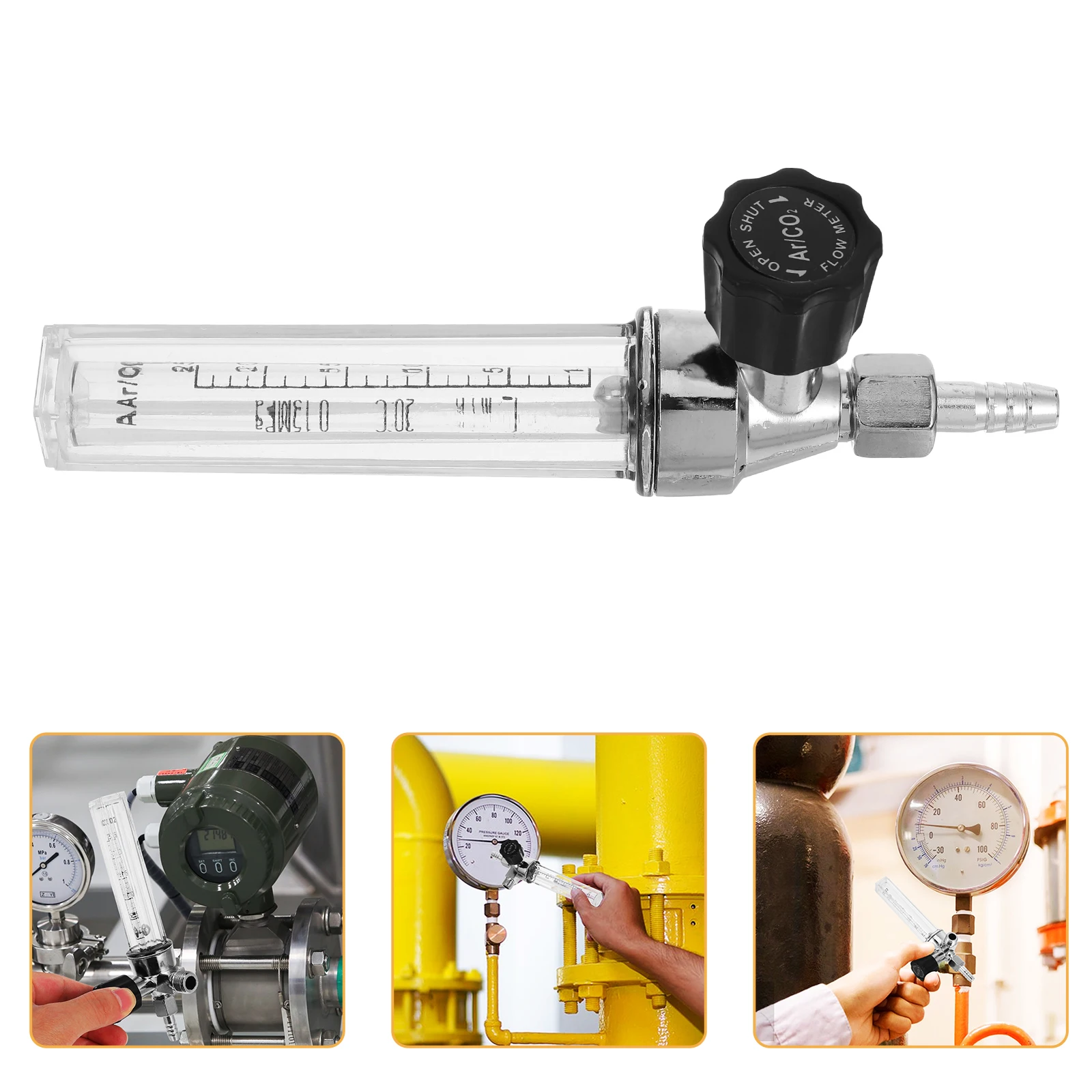 

High Precision Argon Gas Flow Meter Aluminum Alloy Plastic For Industrial Diy Reliable Measurement Tool Clear Display Gas Flow