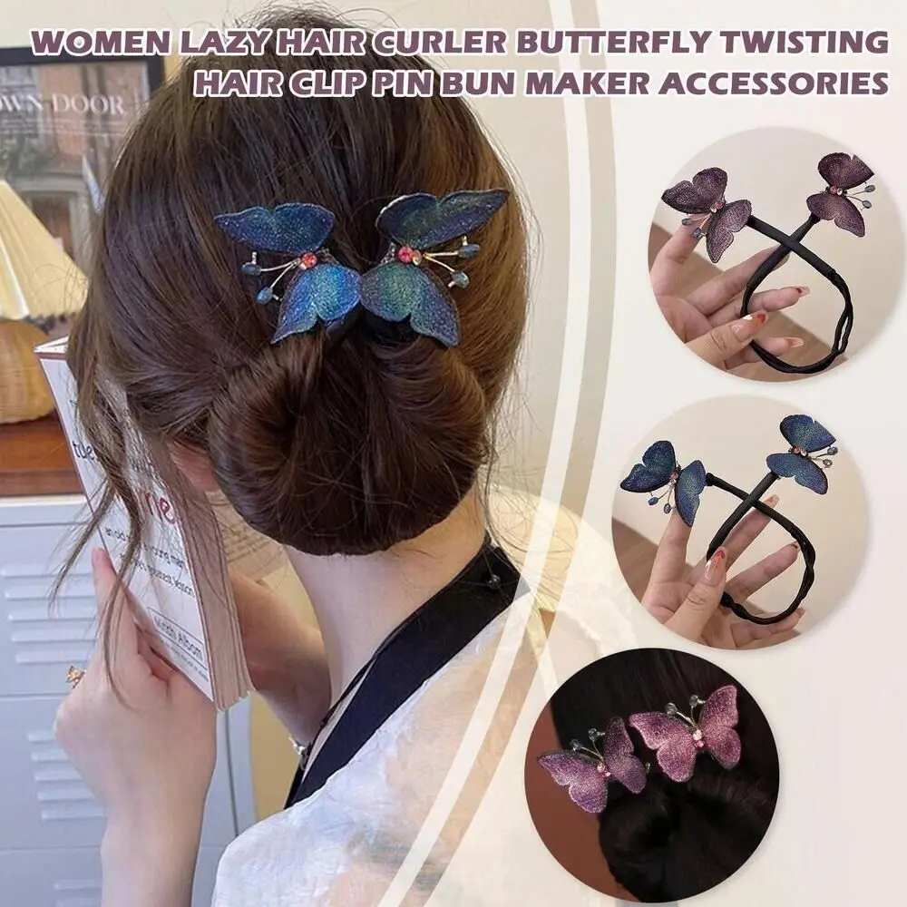 Elegant Alloy Flower Hair Clip Non-slip Hair Styling Tool Twist Hairstyle Bun Flexible Lazy Hair Curler Women Girls