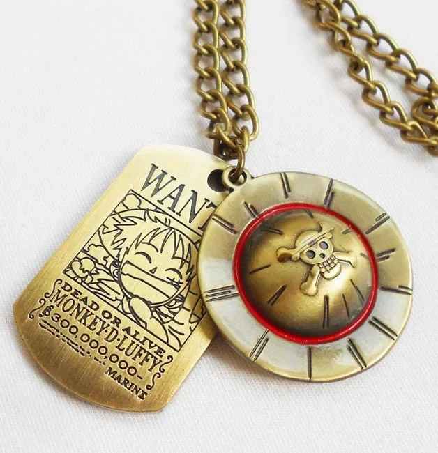 Anime jednoczęściowy naszyjnik Luffy słomkowy kapelusz i logo czaszki nieśmiertelnik wisiorek moda męska Choker akcesoria biżuteria rysunek zabawki