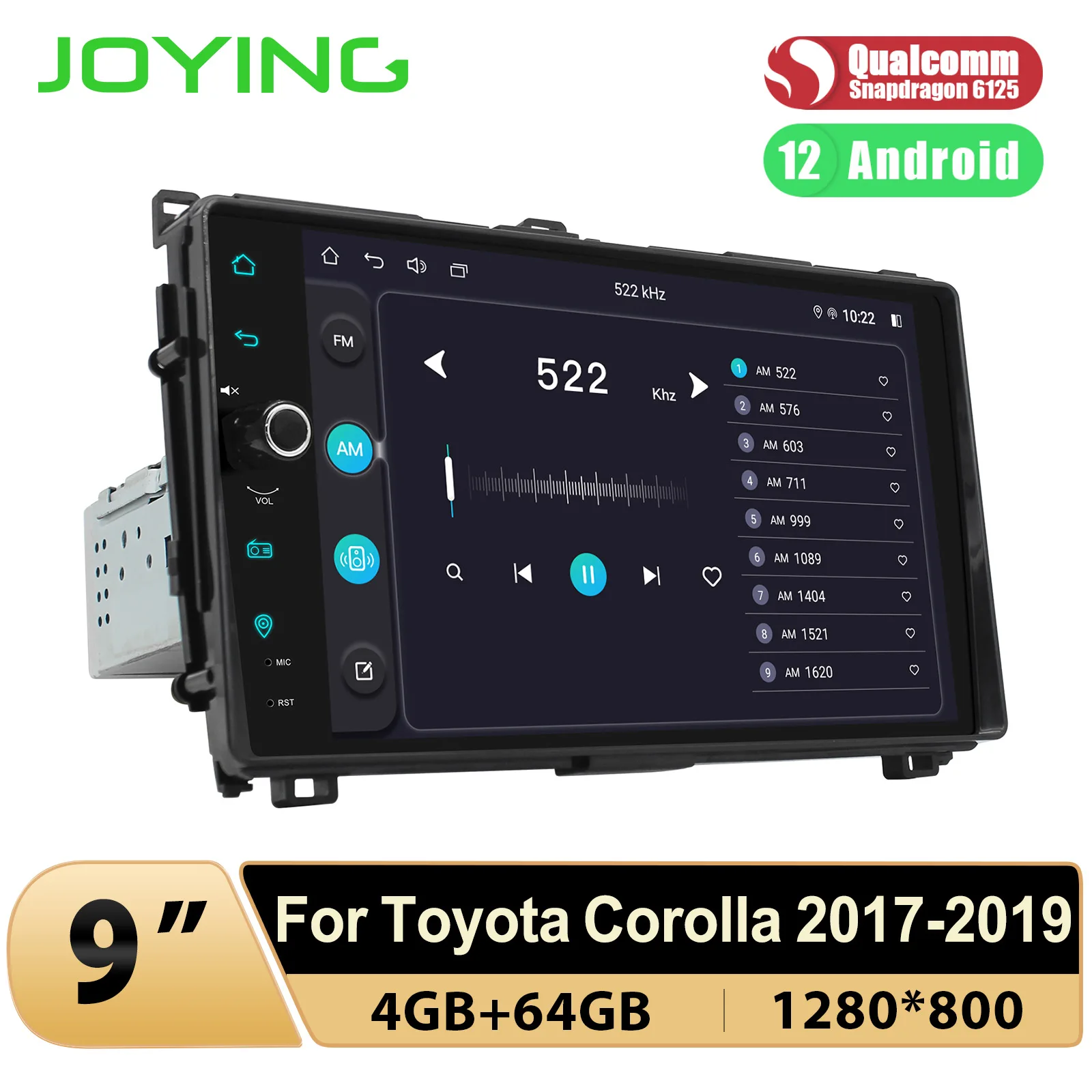 Joying Upgrade  9 Inch Car Radio Stereo Multimedia Player For Toyota Corolla Auris E180 2017-2019 With Carplay Android Auto