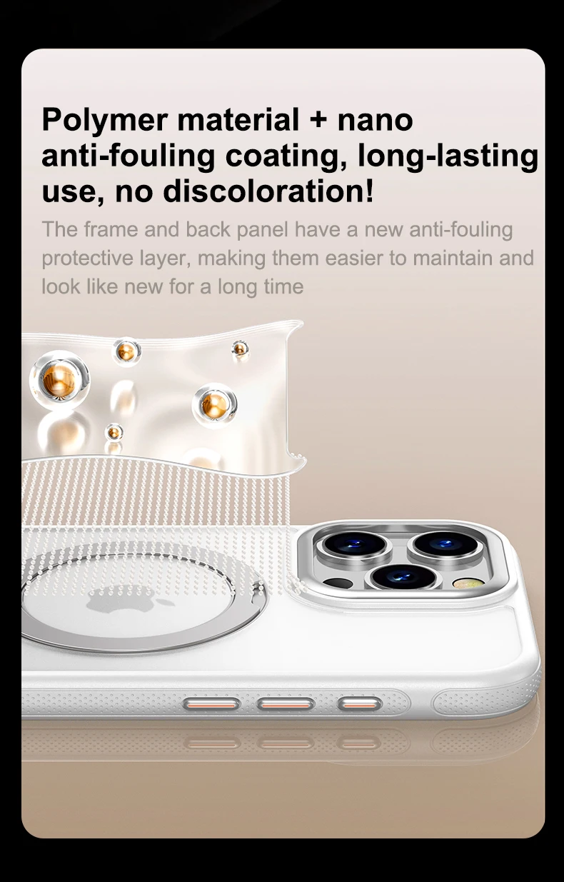 360 ° Drehen Sie die magnetische Halterung der Handyhülle für iPhone 17, 16, 15, 14, 13, Pro Max, transparente, mattierte, stoßfeste Handyhülle – Detail 11