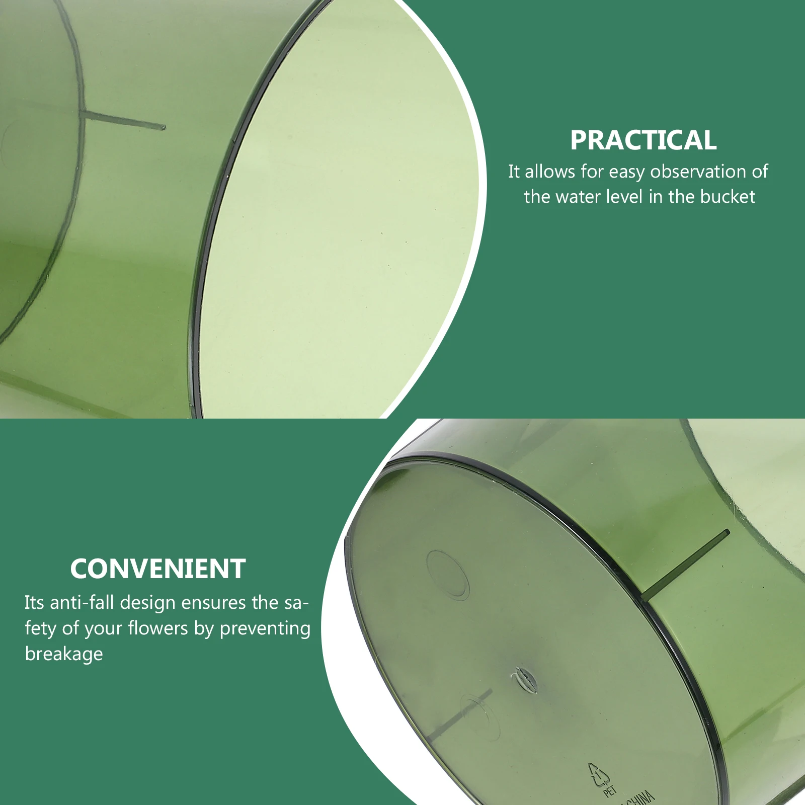 

Transparent Large Round Flower Vase Clear Cylinder Container Fresh Flowers Decorative Bucket Plastic Storage Holder