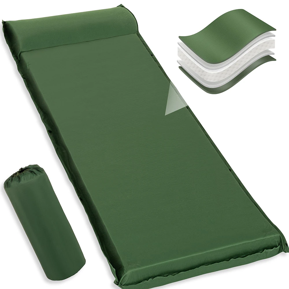 

Comfortable Extra Thick Ultralight Inflatable Air Bed Mattress King Size Easy Connected Self Inflating Sleeping Pad for Hikingpr