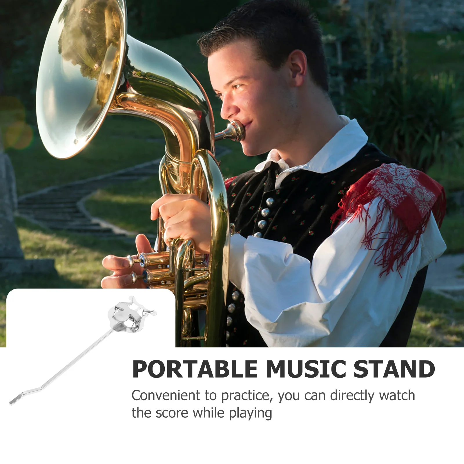 

Iron St for Tuba Score Holder Compact Light Weight Sheet Music Rack Easy to Use Concerts Brass Instrument Accessory Universal