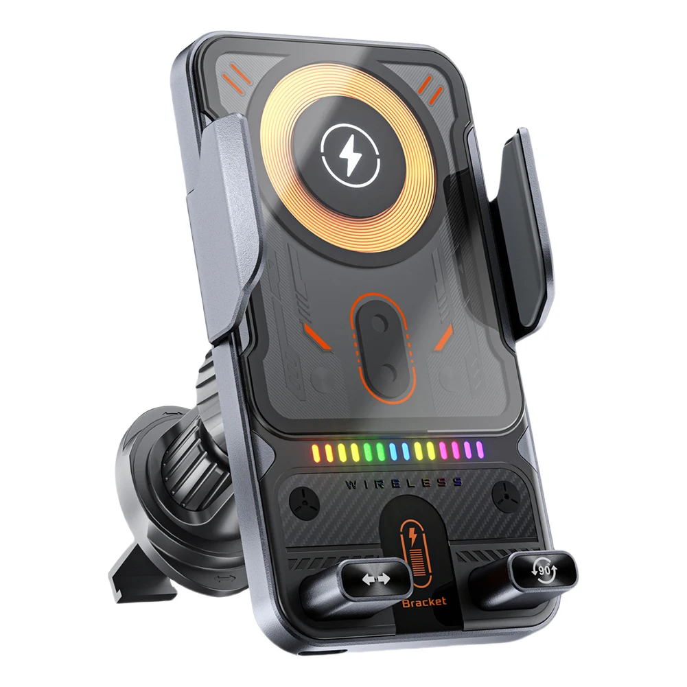 Pengisi Daya Mobil Nirkabel 15W Dudukan Telepon Mobil Ventilasi Udara Dudukan Telepon Penjepit Otomatis Aksesori Mobil