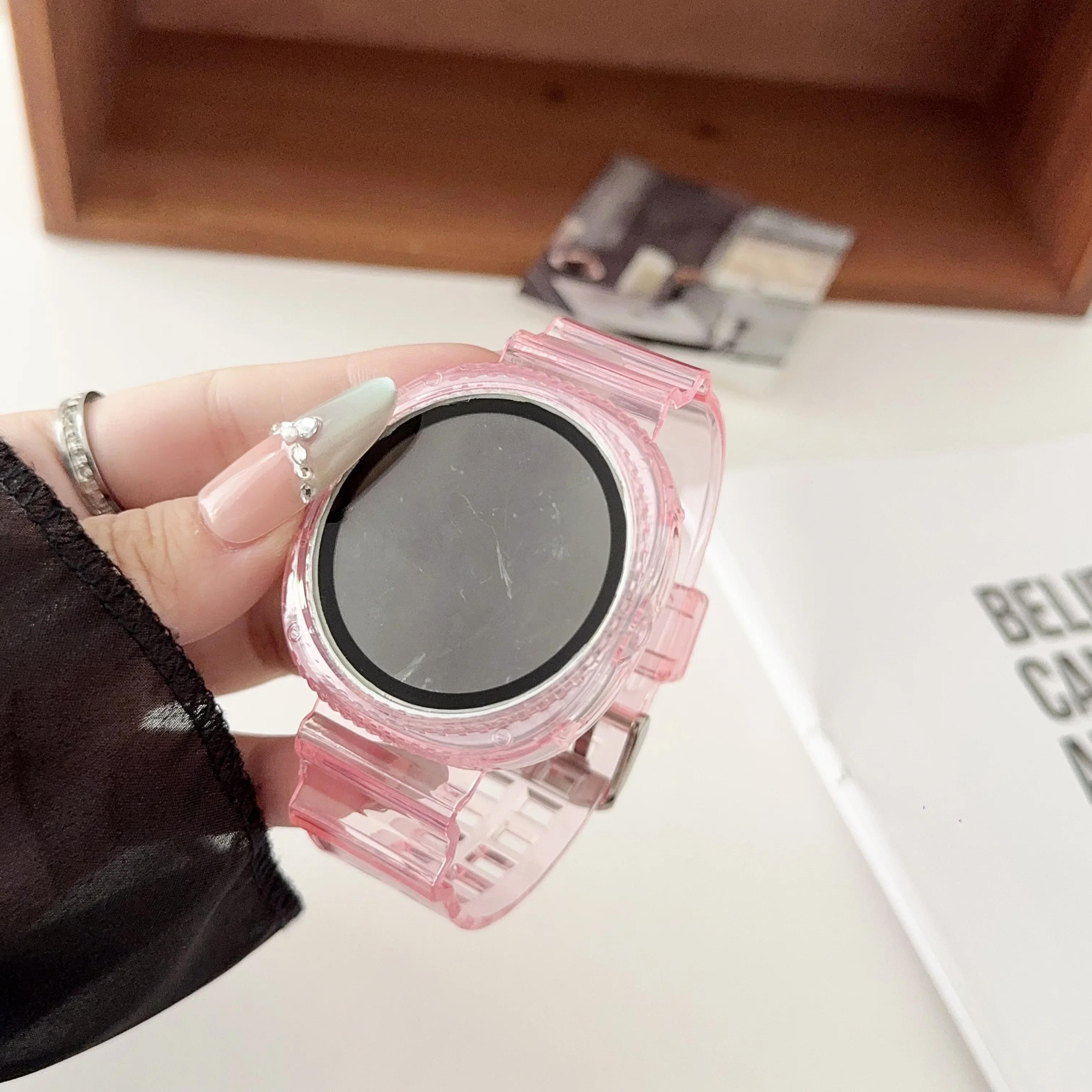 Cinturino trasparente + custodia per Samsung Galaxy Watch 8 40mm 44mm Accessorio Bracciale trasparente Galaxy Watch 8 cinturino classico da 46 mm