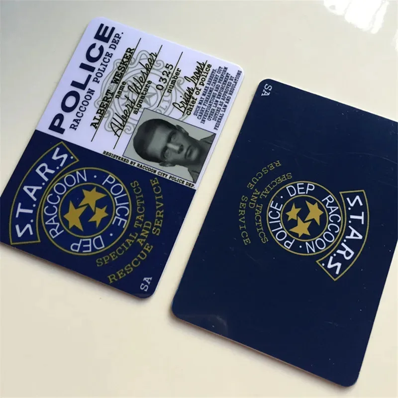 2025 aaa Stars RACCOON Dep Leon/Chris/Jill/Wesker PVC Card Police ID Cards Role Playing Cosplay Props Custom Made
