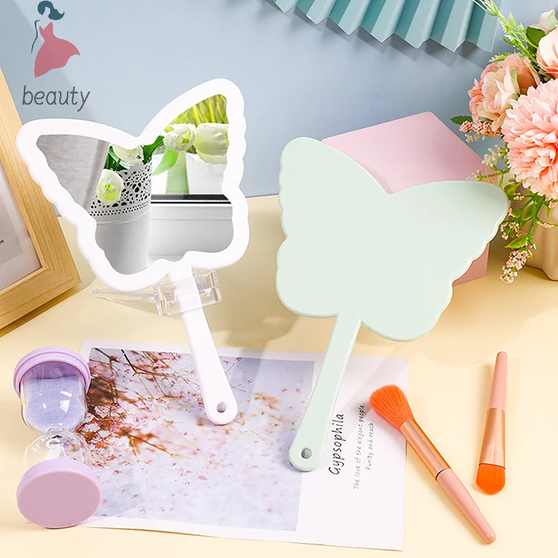 Butterfly Shaped Makeup Mirror Handheld Mirror Portable Eyelash Extension Mirrors Salon Mirrors Makeup