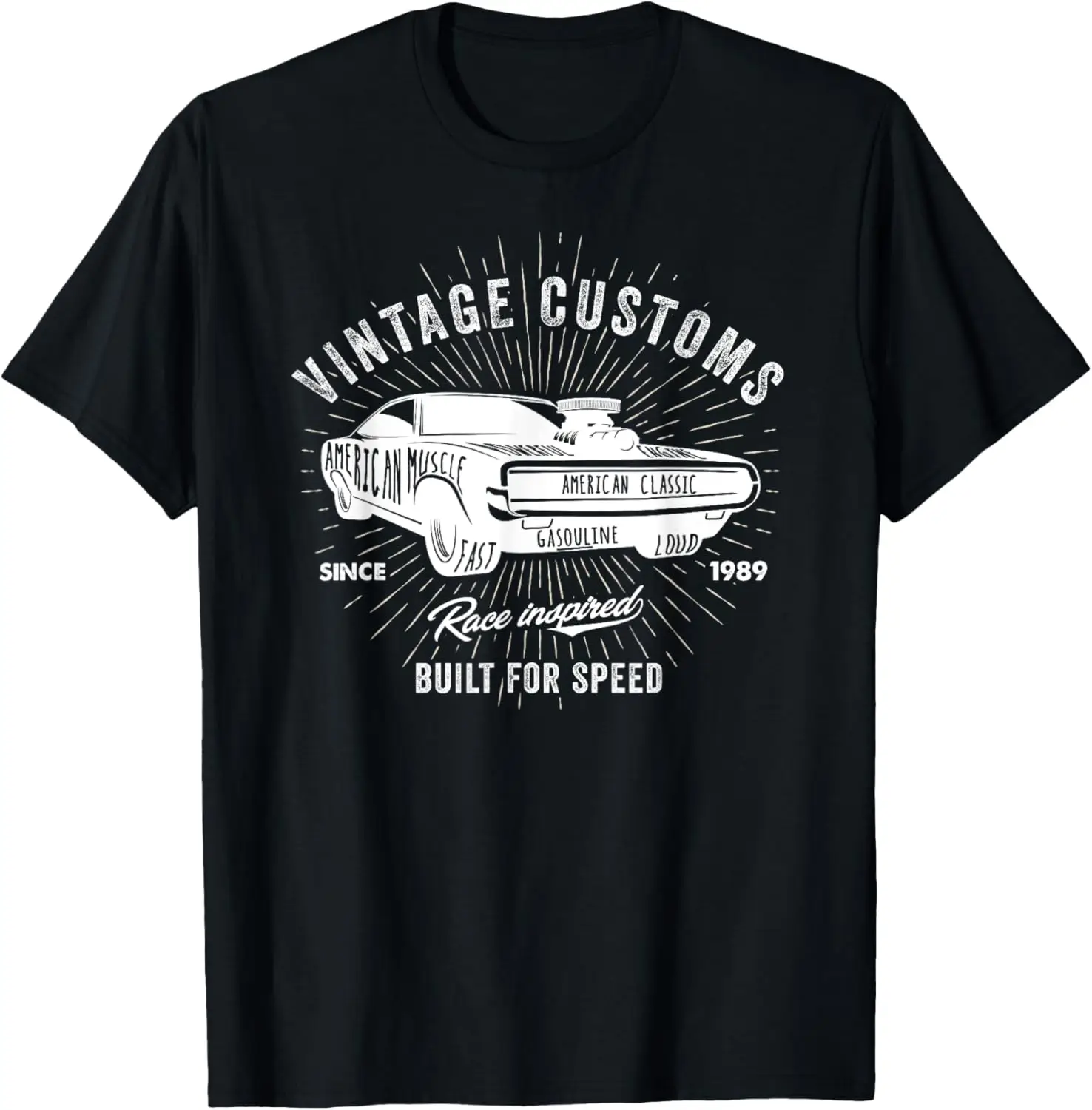 Car Illustration For Boys Vintage Customs Muscle Car T-Shirt