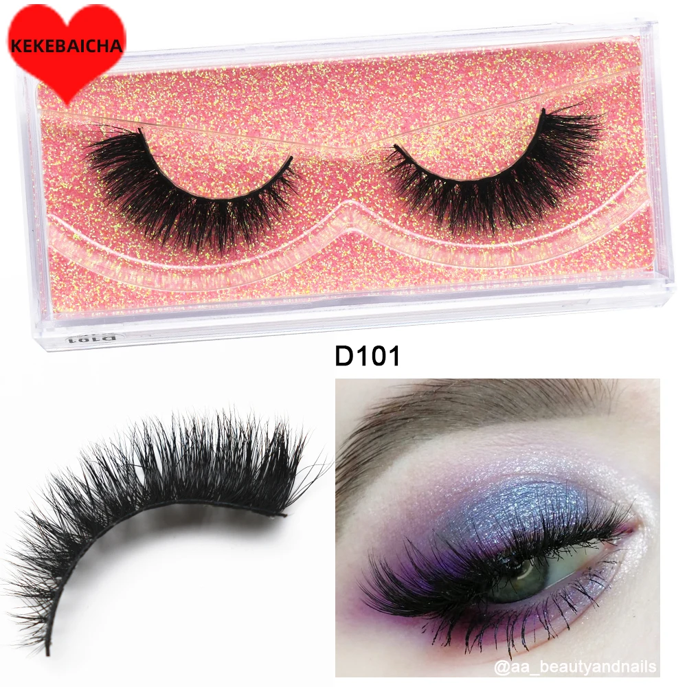 Mink Fake Eyelashes 3D Mink Lashes Natural Long False Eyelash Cruelty-free Mink Hair Fluttery False Lashes Makeup D101 Lash Gift