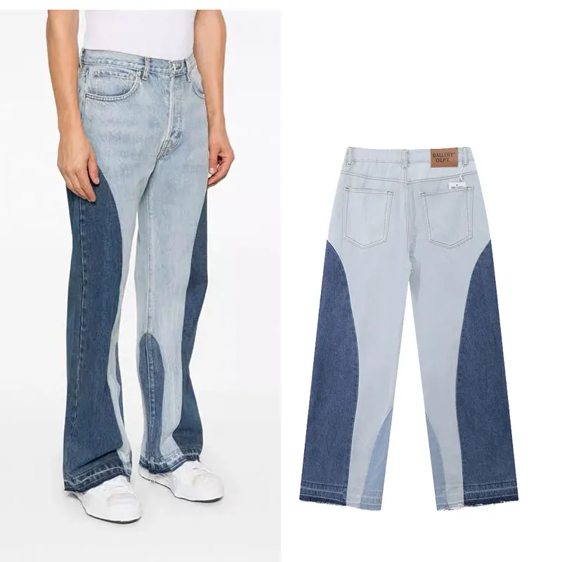 

Color Blo High Street Denim Jeans Loose Straight Leg Wide Leg Pants Torn Design Teenager Faion Spring Summer Autumn ...